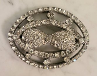 ANTIQUE  MARKED 'SILVERITE' ELABORATE RHINESTONE WORK   SLIDE BELT BUCKLE