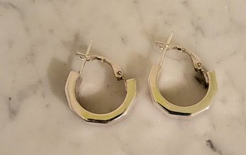 MARKED 925 THAILAND STERLING HOOPS--PIERCED EARRINGS