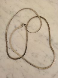 MARKED 925--FGS--ITALY STERLING HERRINGBONE LONG NECKLACE --30'