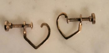 GOLDTONE HEART SCREW BACK EARRINGS