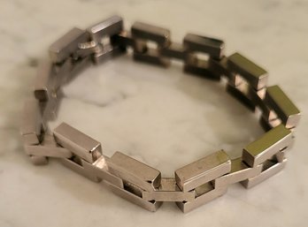 Contemporary Modern Heavy LinkSILVERTONE BRACELET--8'L X 1/4'W