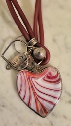 'LILIA LOPEZ' HEART PENDANT NECKLACE