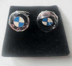 VINTAGE 'BMW' SILVER CUFF LINKS--NEW IN BOX