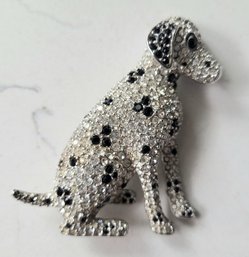 AUTHENTIC SWAROVSKI ONE OF A KIND   Dalmatian   PIN WITH RHINESTONES-NO TWO THE SAME! HAND SET- SWAN MARKING !