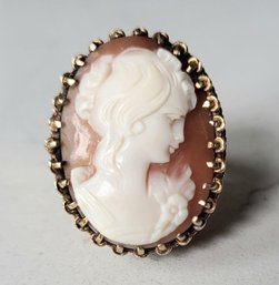 QUALITY  VINTAGE 14K YELLOW GOLD(TESTED) CAMEO RING---SIZE 5 1/2
