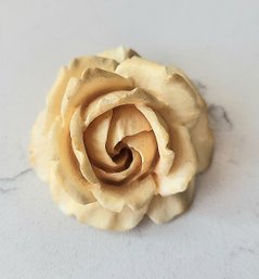 ANTIQUE  QUALITY VICTORIAN STYLE CARVED BONE ROSE PENDANT