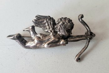 VINTAGE STERLING SILVER MARKED 'MEX925'  MEXICO CUPID BROOCH