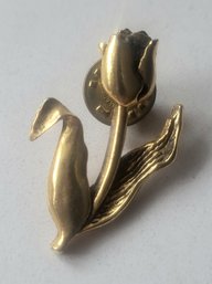 VINTAGE  SIGNED CAM CO' GOLDTONE TULIP PIN