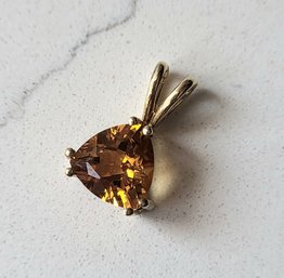 VINTAGE 14K YELLOW GOLD CITRINE PENDANT