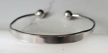 VINTAGE STERLING SILVER MARKED 925 BALL CUFF BRACELET