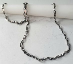 VINTAGE STERLING SILVER MARKED 925 ITALY ANCHOR CHAIN NECKLACE----20'L