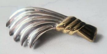 VINTAGE STERLING SILVER MARKED 925 MEXICO TWO TONED WHEAT BROOCH