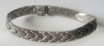 VINTAGE STERLING SILVER MARKED 925 ITALY TEXTURED LINK BRACELET