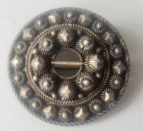 ANTIQUE MARKED 830 SILVER TEXTURED BROOCH