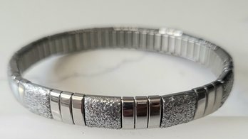 VINTAGE SILVERTONE GLITTER STRETCH BRACELET