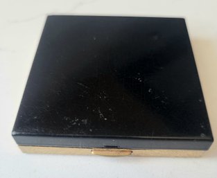 VINTAGE 'LANCOME PARIS' GOLDTONE & BLACK SQUARE COMPACT WITH MIRROR