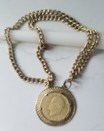 VINTAGE GOLDTONE 1972 EISENHOWER DOLLAR NECKLACE