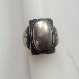 VINTAGE MARKED 'GEORG JENSEN STERLING DENMARK' RING---SIZE 5