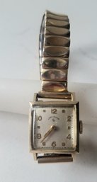 VINTAGE MARKED 14KGF LADY ELGIN STRETCHBAND WATCH--AS IS