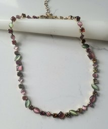 VINTAGE MARKED LIA SOFIA MULTI COLOR GOLDTONE NECKLACE