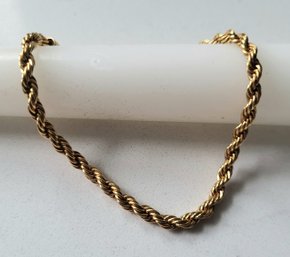 VINTAGE MARKED 'NAPIER' GOLDTONE ROPE BRACELET----7 1/2'L