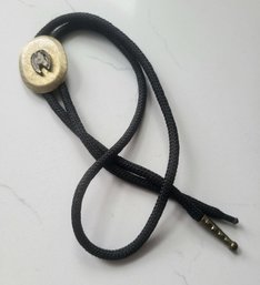 VINTAGE BOLO TIE WITH GOLDTONE ACCENTS---30'L