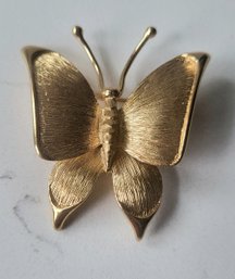 VINTAGE SIGNED 'MONET' GOLDTONE BUTTERFLY BROOCH