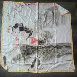 VINTAGE 'QIFANG' 100% SILK SCARF