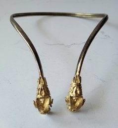 VINTAGE GOLDTONE CHOKER RAMS HEAD NECKLACE