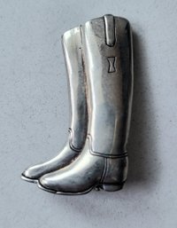 VINTAGE STERLING SILVER MARKED 'H & H STERLING' COWBOY BOOTS BROOCH