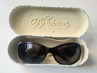 'BRIGHTON' HANDMADE BLACK SUNGLASSES--BRAZORIA--61-19--1017 CE A11423-120 IN BOX