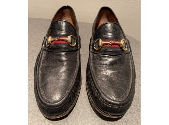 Gucci Black Leather Shoes Mens Size 42 D