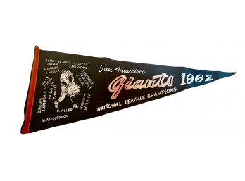 Scarce Exclusive San Francisco 1962 Giants N.L.CHAMPS  Felt Banner