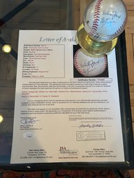 1980s MLB LEGENDS MULTI-SIGNED BASEBALL-Whitey Ford- HOF-11 Signatures-JSA-COA