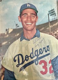 1961 Personally Autographed 'Sandy Koufax' Brooklyn Dodger #32 -HOF   Full Color Magazine Photo!!