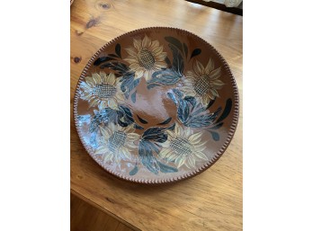 Vintage Signed' ELDRETH Pottery 12' ROUND PLATE