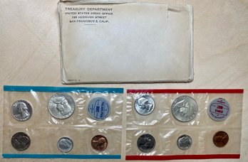 1963 Uncirculated Philadelphia & Denver US Mint Coin Set, Containing Silver Half Dollars, Quarters, Dimes