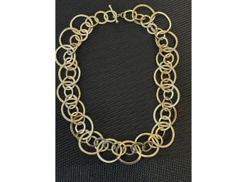 Vintage Modern Gold Tone Circle Necklace