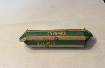 U.S.A. SILVER Dime Roll, Mercury Silver   Dime Coin Roll Years Ranging From 1920, 1930s And 40s