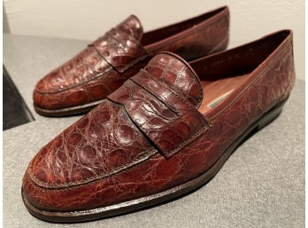 Cole Haan Brown Leather Crocodile Shoes Women's Size 8 B