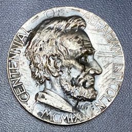 1909 Abraham Lincoln Centennial Medal, Coin, Silvered Copper