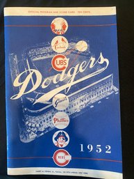 1952 Brooklyn Dodgers Official Program And Scorecard