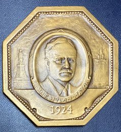 1924 John Hylan Mayor New York City Democratic Convention Bronze Medallion