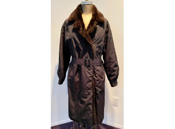 Preowned Long Winter Jacket With Real Fur Interior Lining