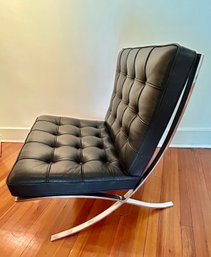 Knoll Mies Van Der Rohe Black Leather And Chrome Barcelona Chair 2 Of 2