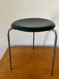 1960  DOT Stool Mid-Century  Fritz Hansen- Black-Signed FH   Made In Denmark-Arne Jacobsen For Fritz Hansen