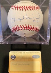 Miguel Cairo Autographed Signed Official MLB Baseball, Steiner Certificate Of Authenticity With Cube Case