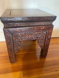 ANTIQUE CARVED CHINESE ROSEWOOD SQUARE TABLE