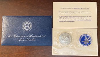 1973 S Eisenhower Uncirculated Silver Dollar (blue Pack Ike / Blue Ike)-MINT ISSUED