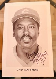 Vintage 1980s Chicago Cubs ' Gary Mathews' Autographed   Exhibit Card